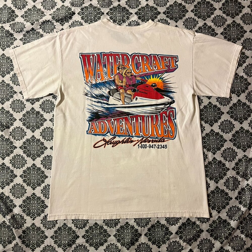 00s Y2K 2000s Watercraft Adventures Laughlin, Nevada White Graphic Tee sz L/XL